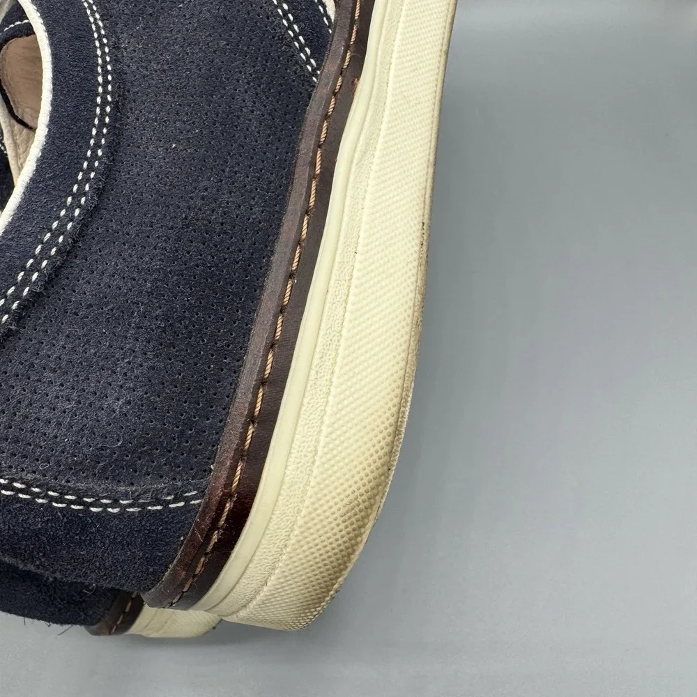 Johnston & Murphy Mens 9.5 Denby Cap Toe Shoes Navy  Suede Preppy